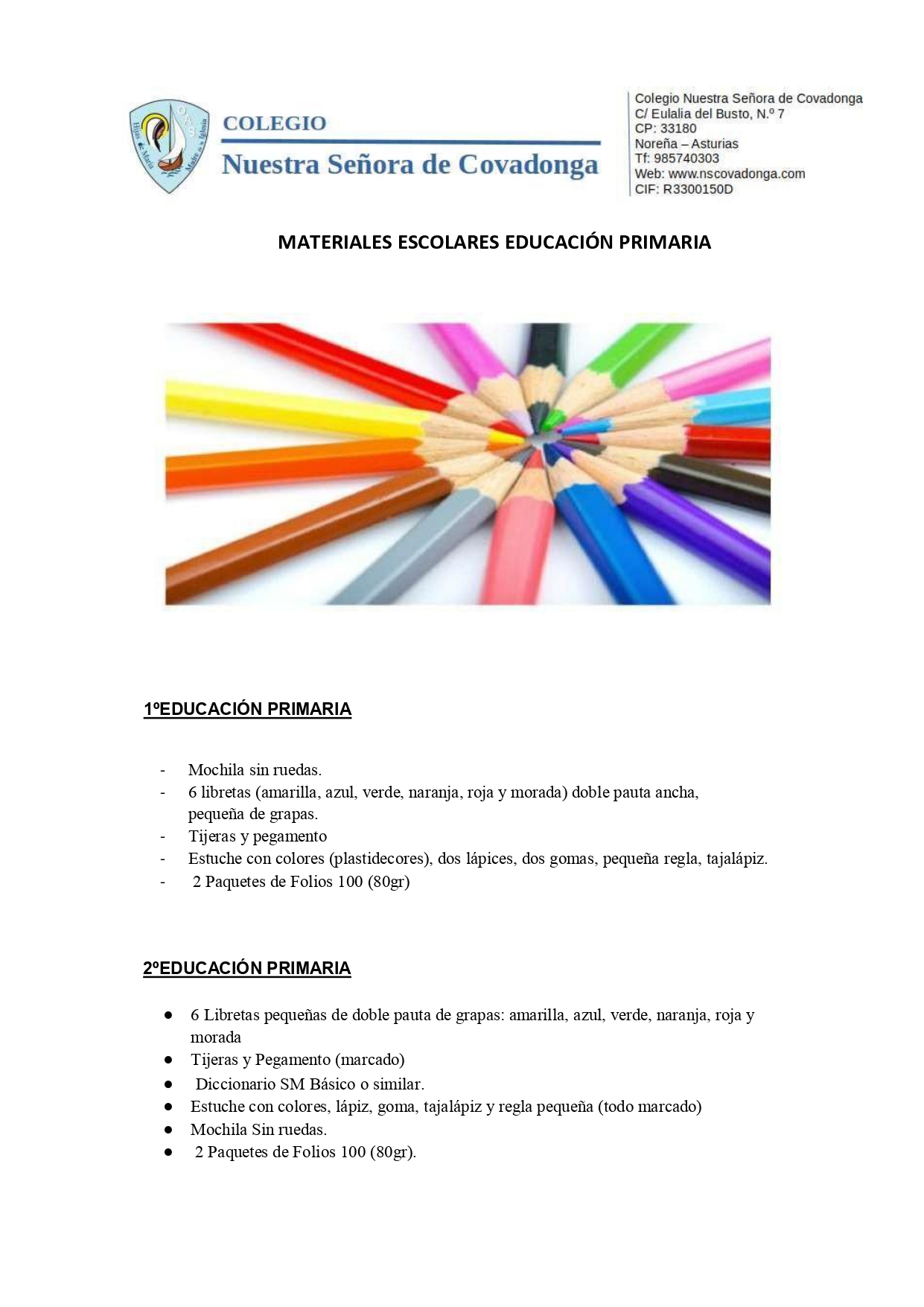 HORARIOS COMPRA DE UNIFORMIDAD Y RECOGIDA DE LIBROS DE TEXTO